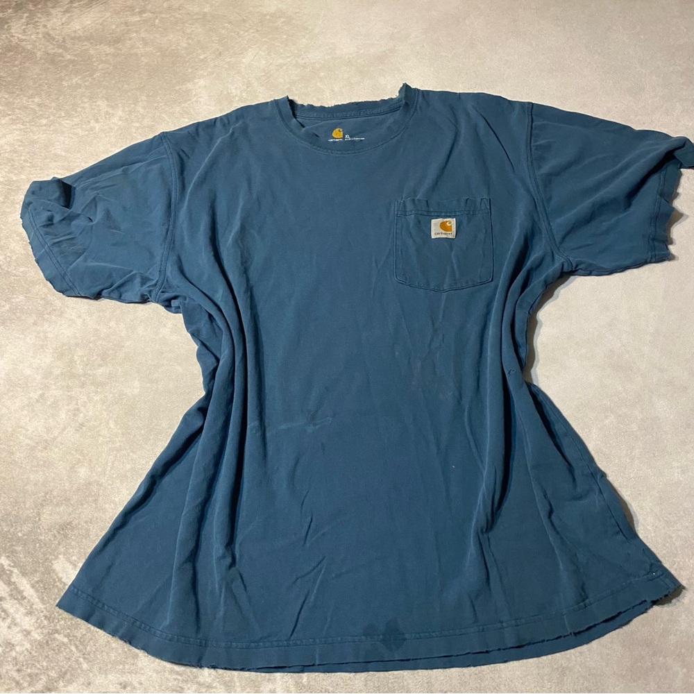 Carhartt Thrashed Tee Shirt Mens Sz XL Distressed Pocket Workwear Grunge Holey